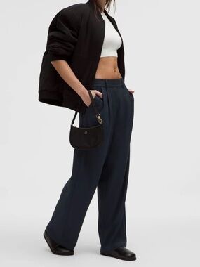 Lululemon day drift Wide-Leg High-Waist Trousers in Navy - Classic Tailored Fit